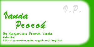 vanda prorok business card